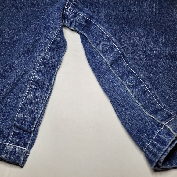 Lakin McKey Boy Girl 12M Denim Bib Overalls Carpenter Farm Ranch Toddler Vtg. - Picture 3 of 7